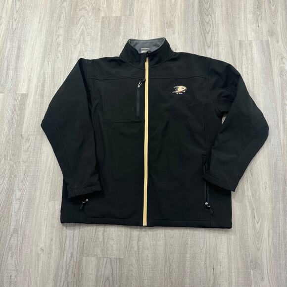 Anaheim Ducks Soft Shell Jacket Men's Extra Large Black Full Zip Hockey NHL